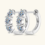 Puces d'oreilles en U serties, argent 925 — vue 3