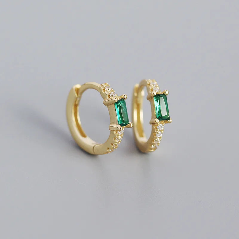 Boucles d'oreilles à zircon rectangle — vue 9