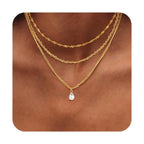 Collier multi-rangs à pendentifs gouttes — vue 7