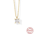 Collier à pendentif géométrique serti, argent 925 — vue 6