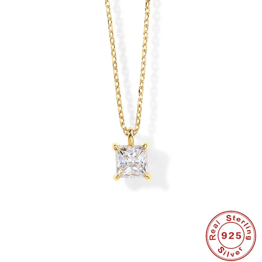 Collier à pendentif géométrique serti, argent 925 — vue 6