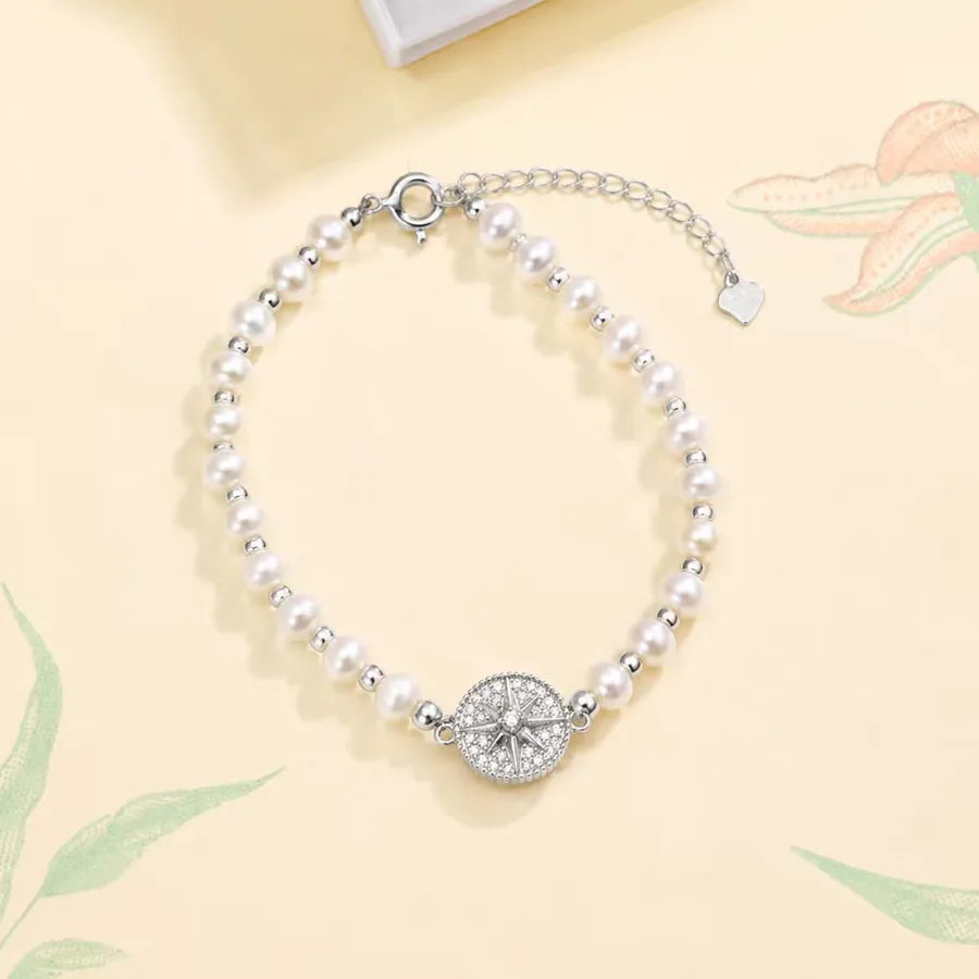Bracelet à petites fleurs, argent massif 925 — vue 3