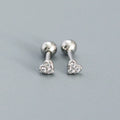 Puces d'oreilles cœur serti, argent 925 — vue 6