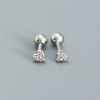 Puces d'oreilles cœur serti, argent 925 — vue 6
