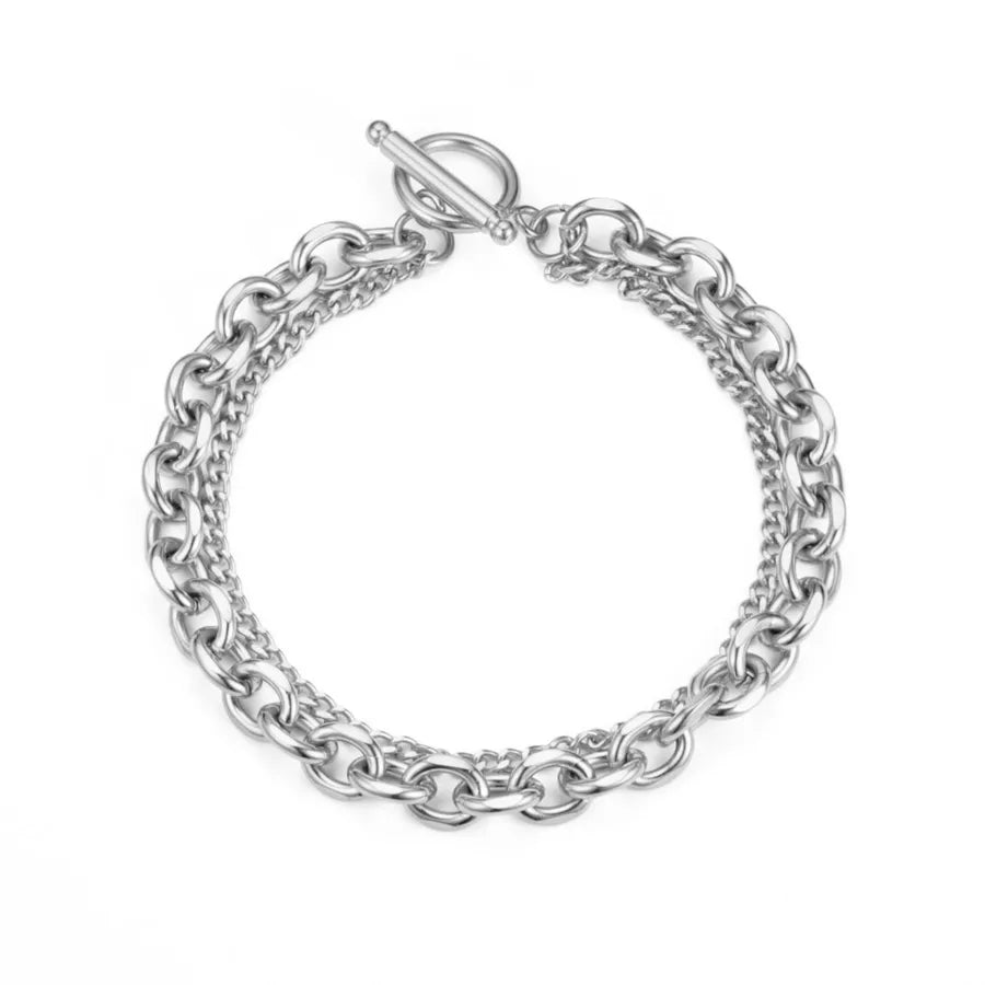 Bracelet maille ondulée à fermoir en T — vue 7