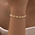 Bracelet à motif géométrique en cuivre doré — vue 3