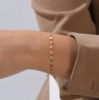 Bracelet plaque lisse à graver, acier inoxydable doré