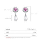 Boucles d'oreilles cœur et perle, argent 925 — vue 3