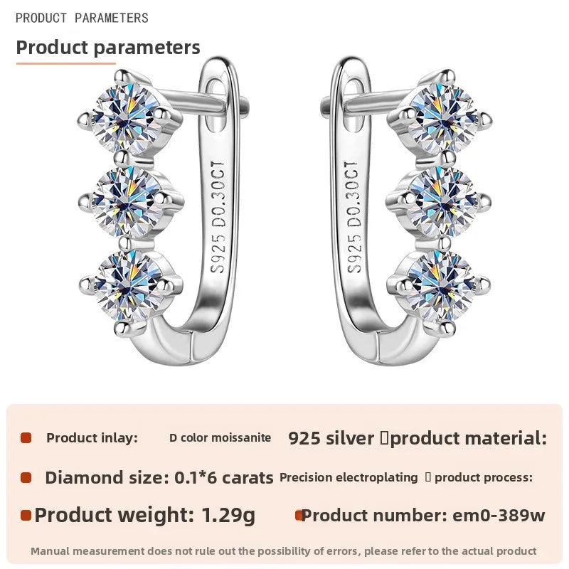 Puces d'oreilles en U serties, argent 925 — vue 10