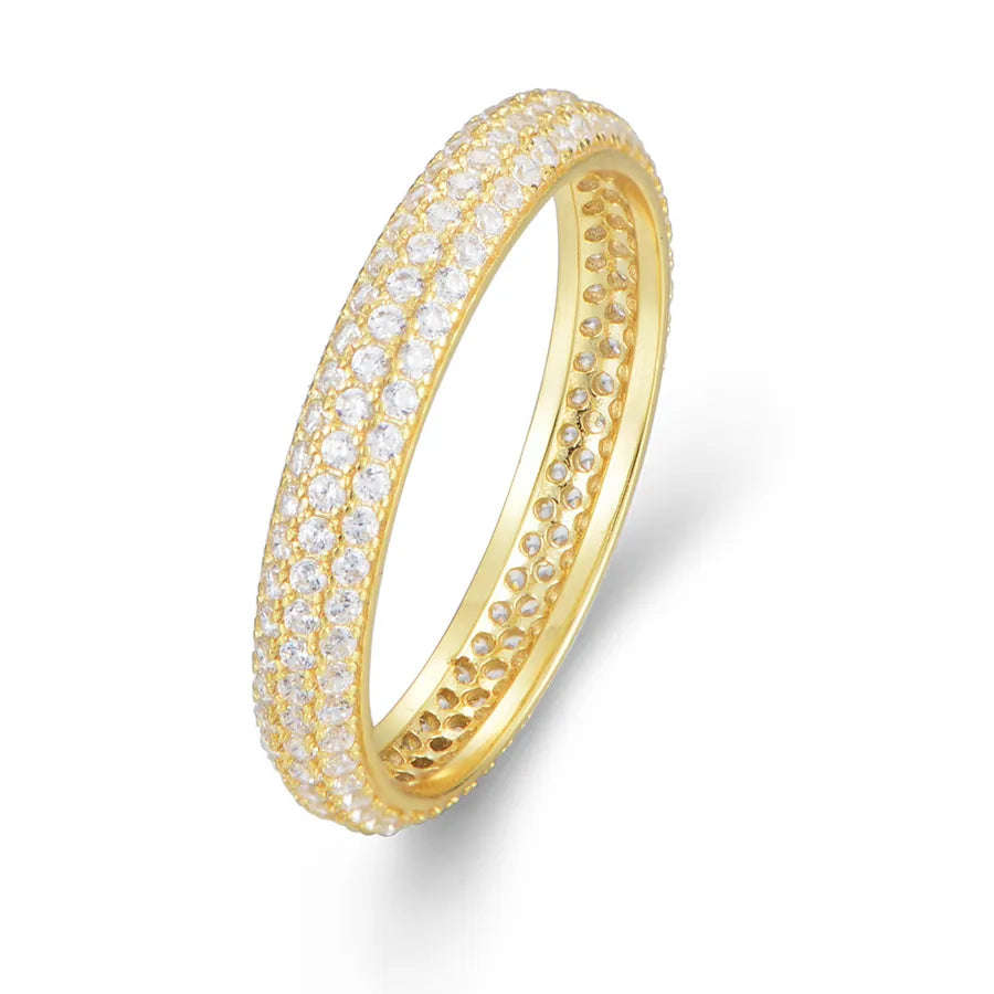 Bague géométrique pavée de zircons, argent 925 — vue 3
