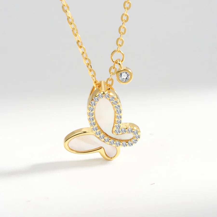 Collier papillon de nacre, argent 925 — vue 6