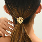 Élastique à cheveux à motif géométrique doré