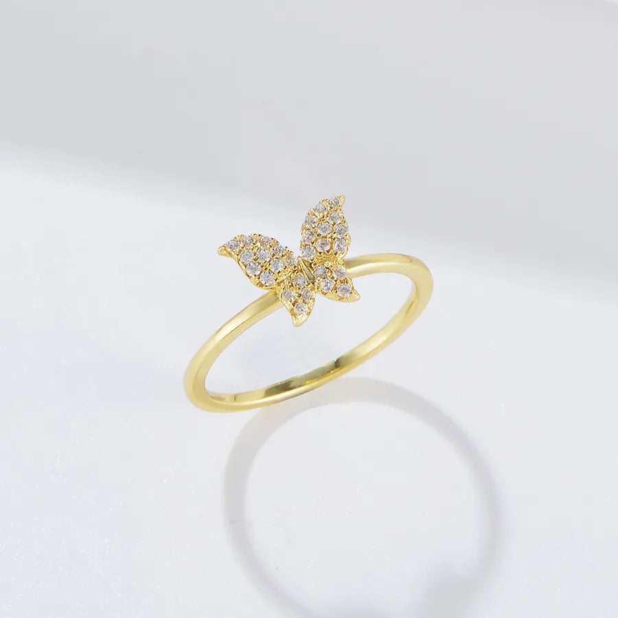 Bague papillon sertie de zircons, argent 925 — vue 2