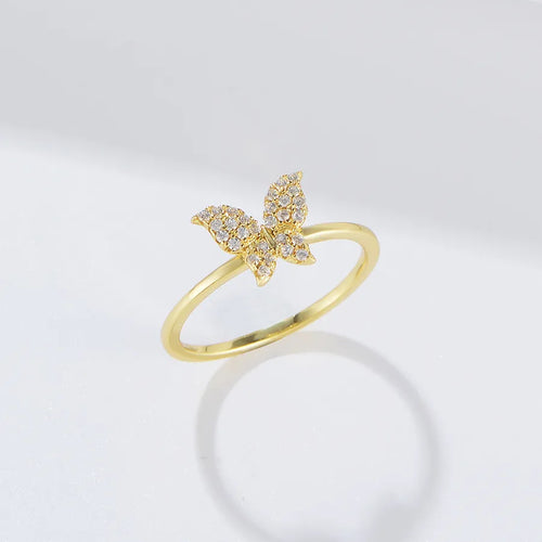 Bague papillon sertie de zircons, argent 925 — vue 2