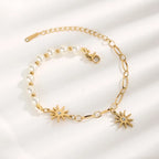 Bracelet étoile ajourée sur chaîne fine dorée — vue 2