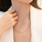 Collier chaîne dorée simple, acier inoxydable — vue 3