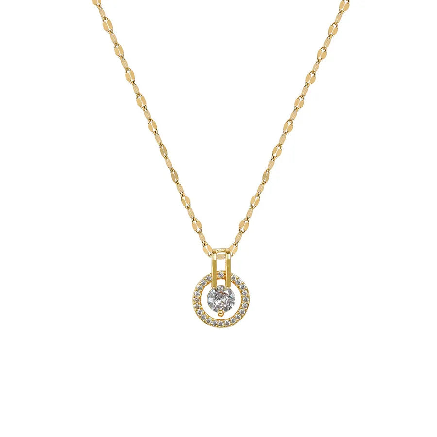 Collier médaillon d'inspiration rétro, chaîne dorée — vue 4
