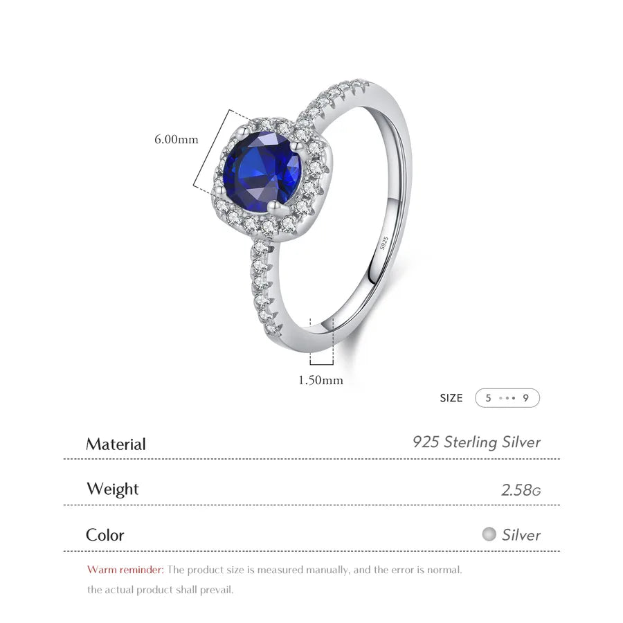 Bague à zircon rond, finition rhodiée — vue 6