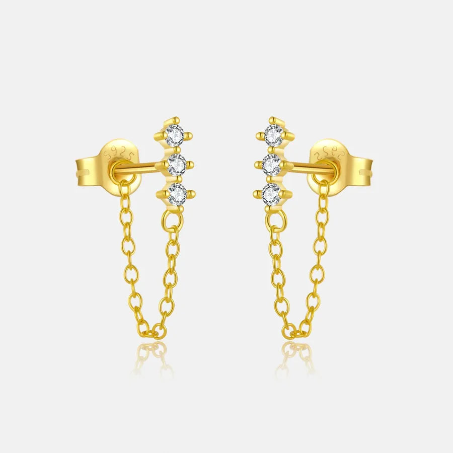Puces d'oreilles solitaire serti, argent 925 — vue 8