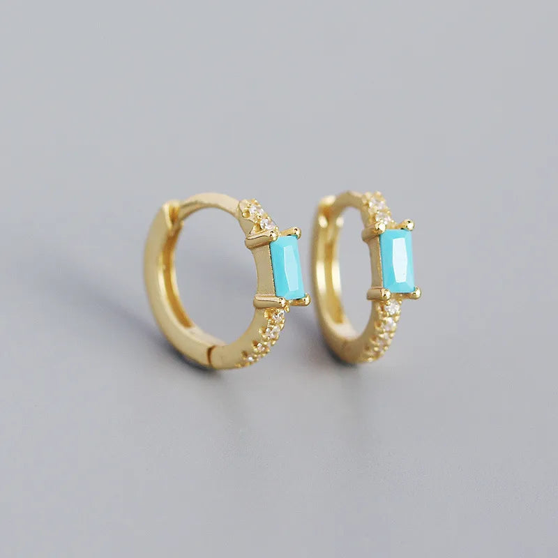 Boucles d'oreilles à zircon rectangle — vue 11