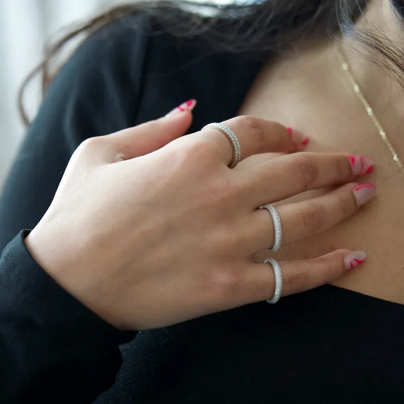 Bague géométrique en argent massif 925 — vue 2