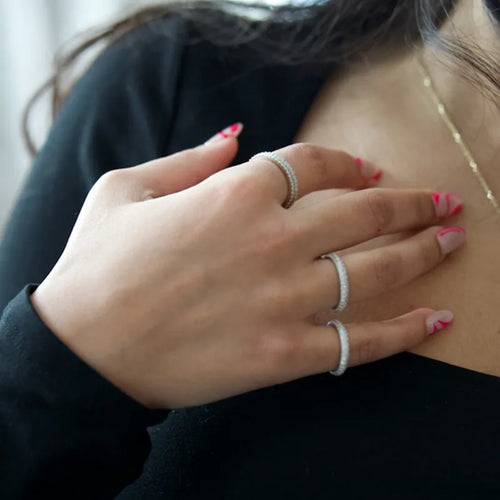 Bague géométrique en argent massif 925 — vue 2