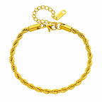 Bracelet au corps torsadé, acier inoxydable doré — vue 3