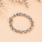 Bracelet géométrique bicolore, acier inoxydable — vue 6