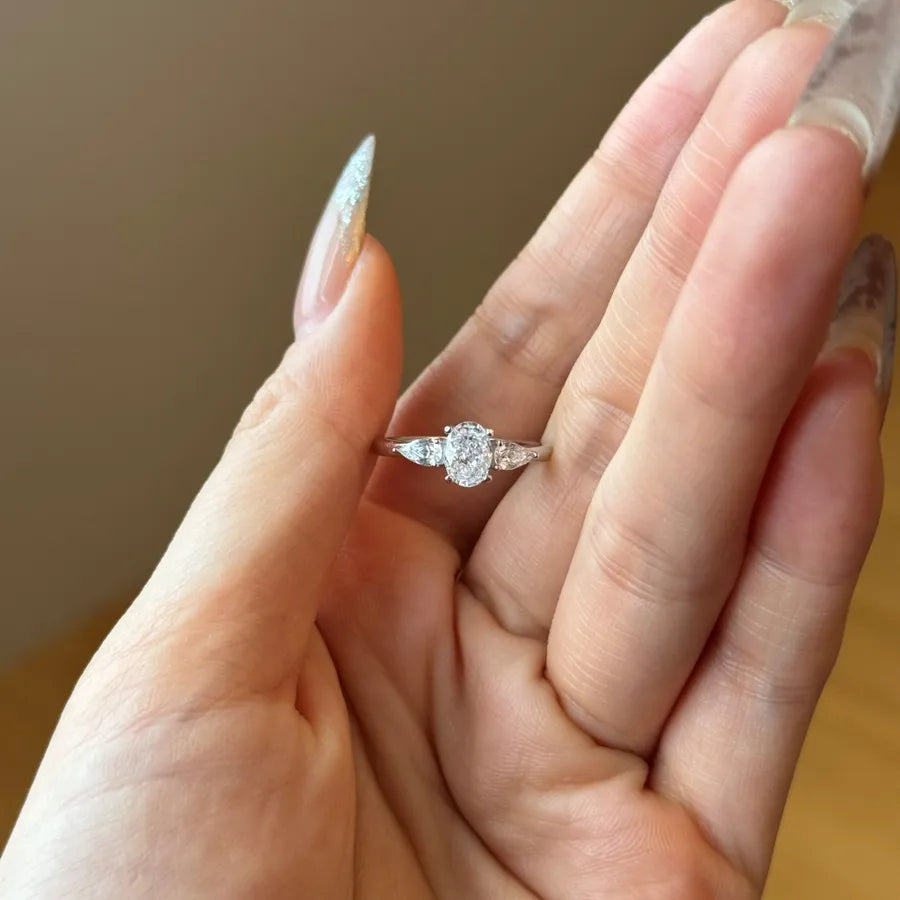Bague pierre fleur de givre 1 carat, argent 925 — vue 4