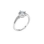 Bague cœur serti, argent massif 925 doré — vue 5