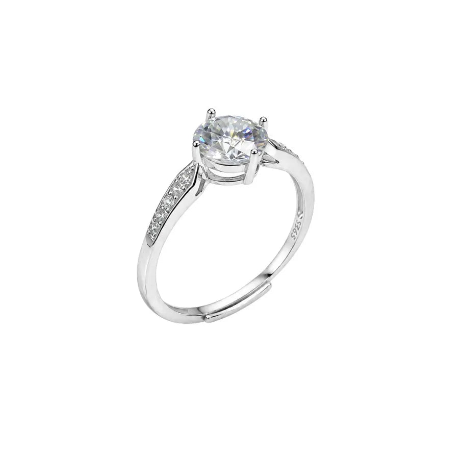 Bague cœur serti, argent massif 925 doré — vue 5