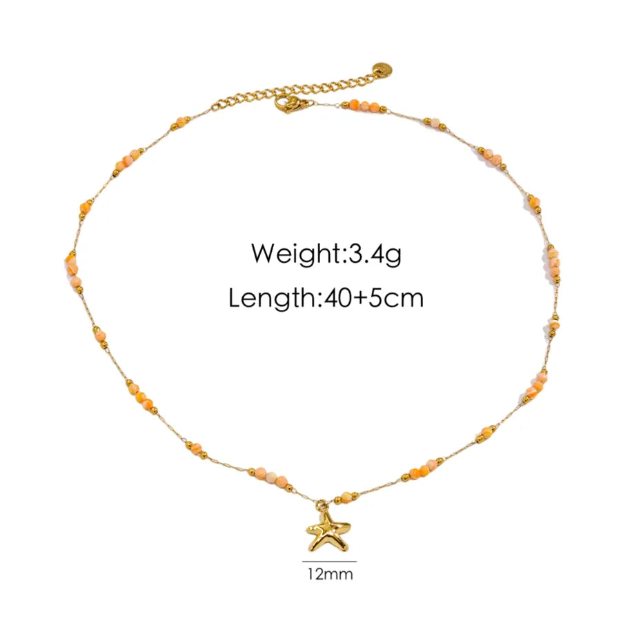 Collier étoile de mer, chaîne fine dorée — vue 5