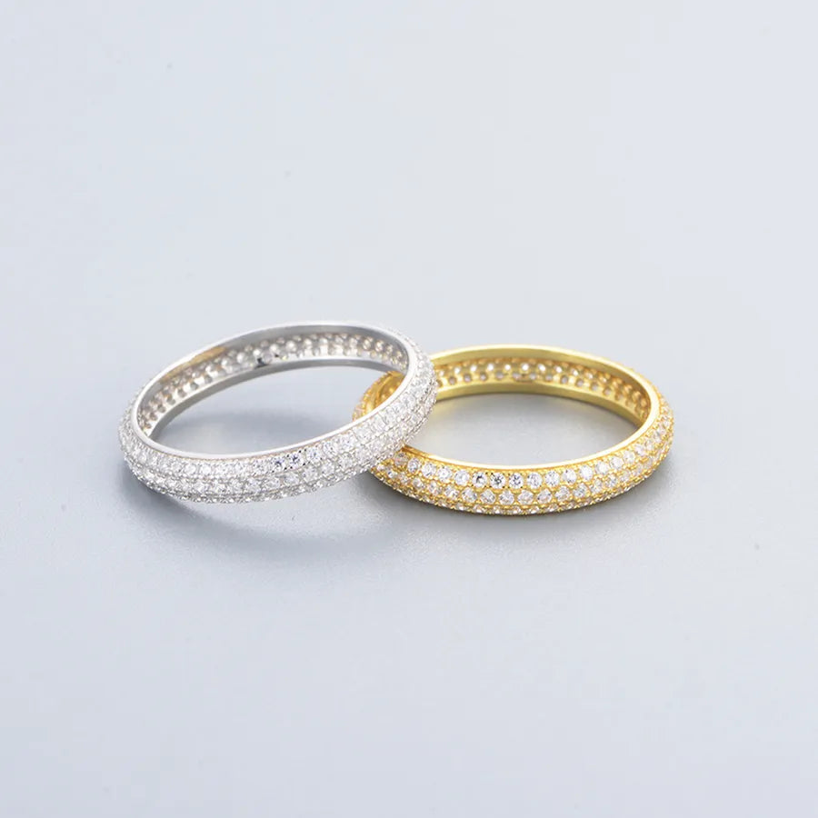 Bague géométrique pavée de zircons, argent 925 — vue 4