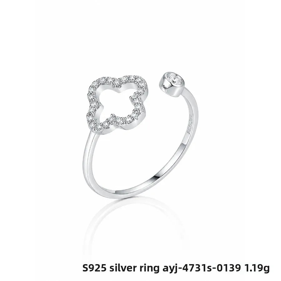 Bague cœur serti, argent massif 925 doré — vue 8