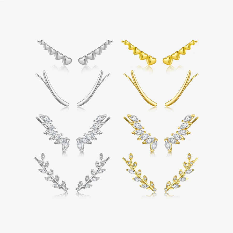 Puces d'oreilles géométriques en argent massif 925