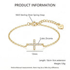 Bracelet croix sertie de zircons, argent 925 — vue 3
