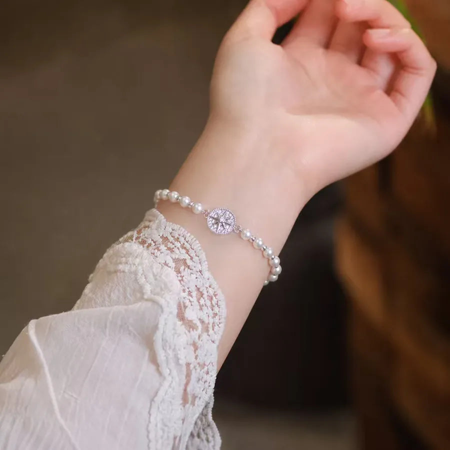 Bracelet à petites fleurs, argent massif 925 — vue 2