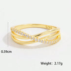 Bague croix sertie, finition or blanc — vue 8