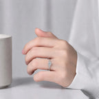 Bague cœur serti, argent massif 925 doré — vue 4
