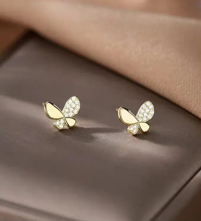 Puces d'oreilles petits papillons, argent 925 — vue 7