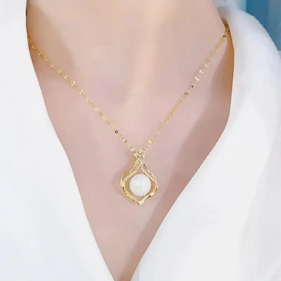 Collier à perle unique sur chaîne fine, unisexe — vue 3
