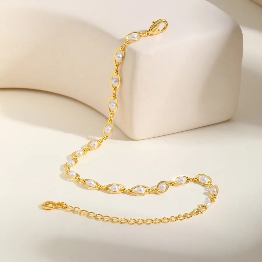 Bracelet à motif géométrique en cuivre doré — vue 4
