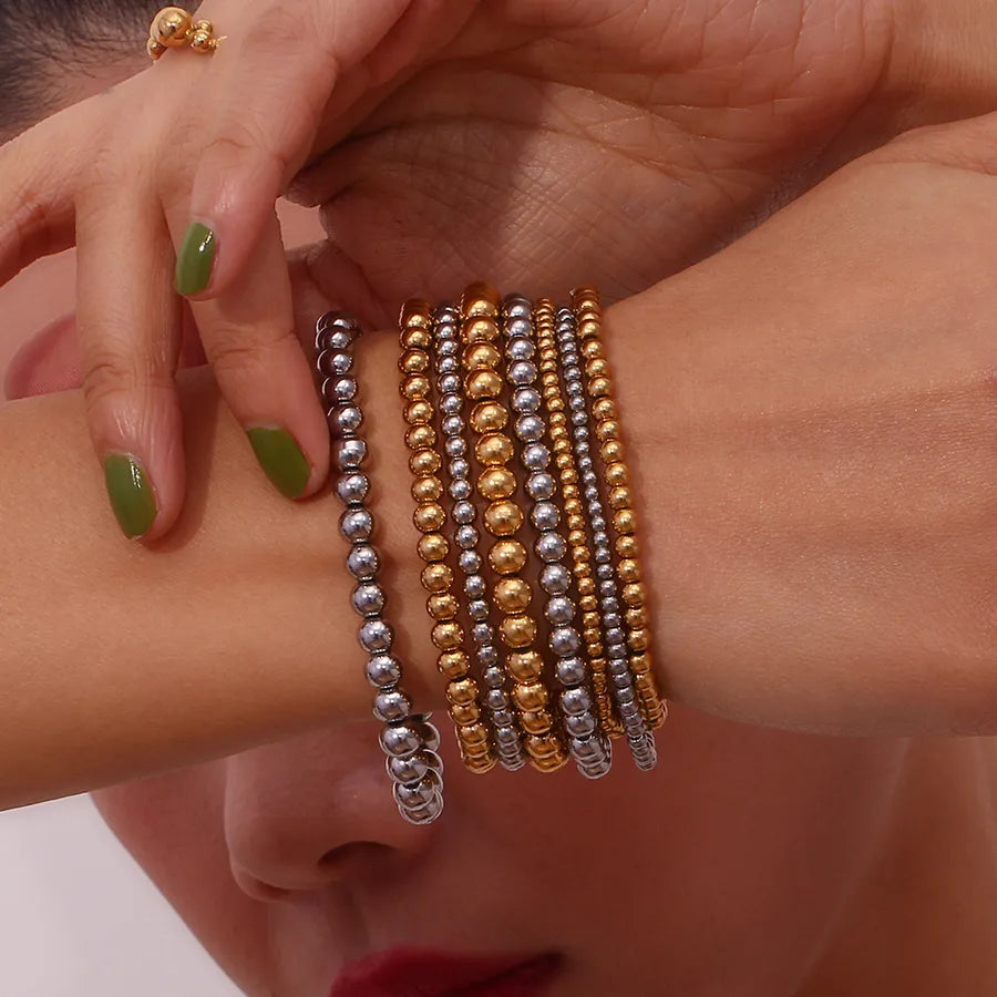 Bracelet de perles monté sur élastique