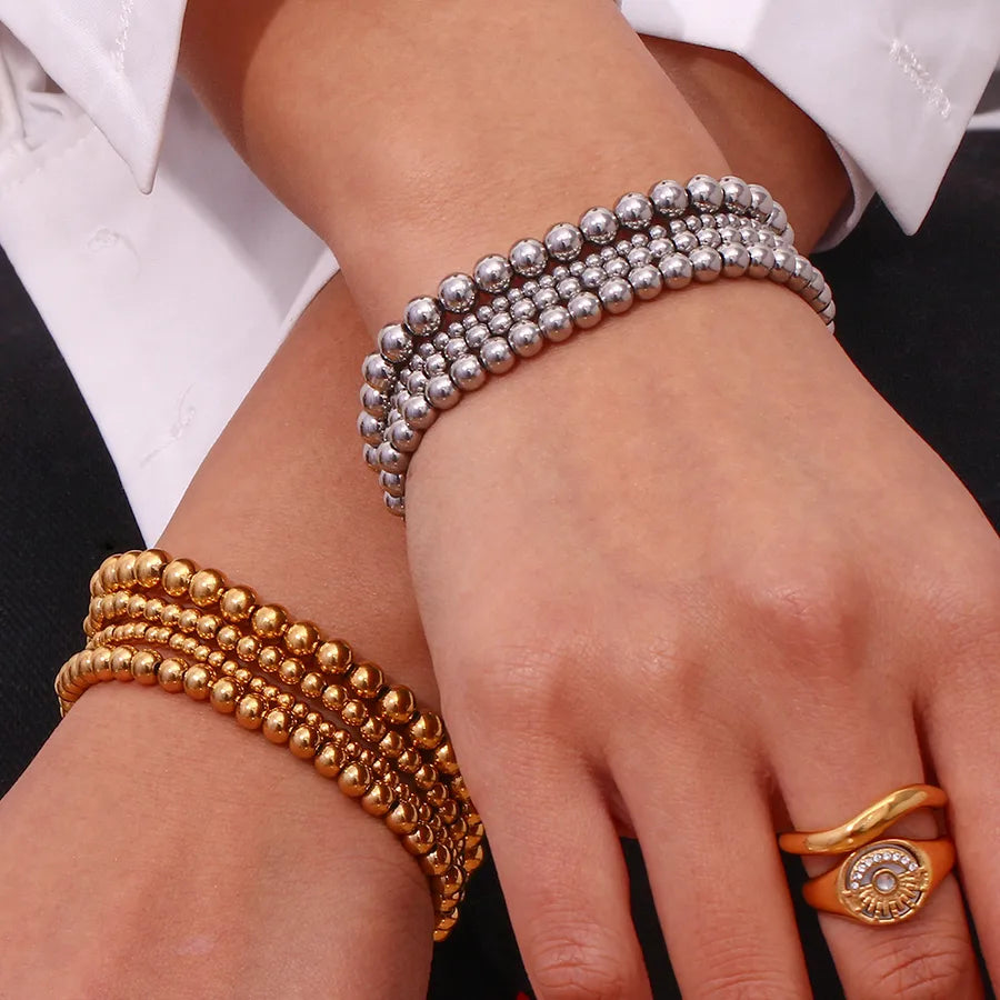 Bracelet de perles monté sur élastique — vue 3