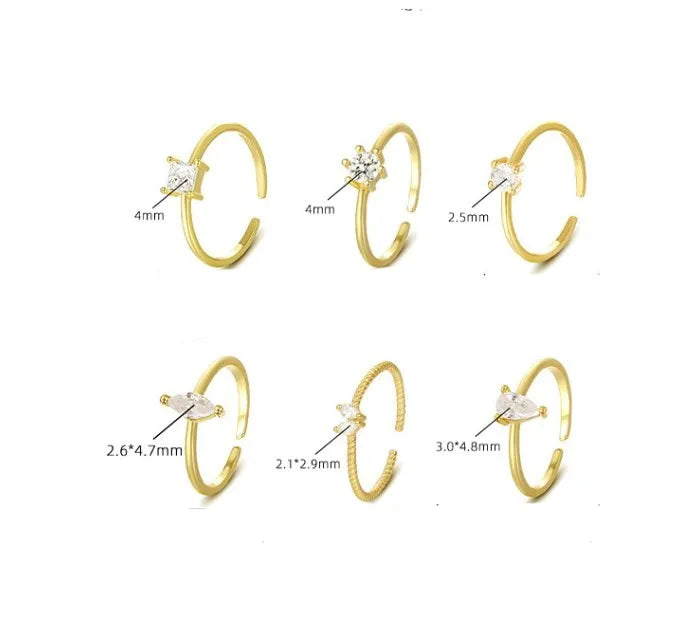 Bague ouverte à pierre taille goutte — vue 5