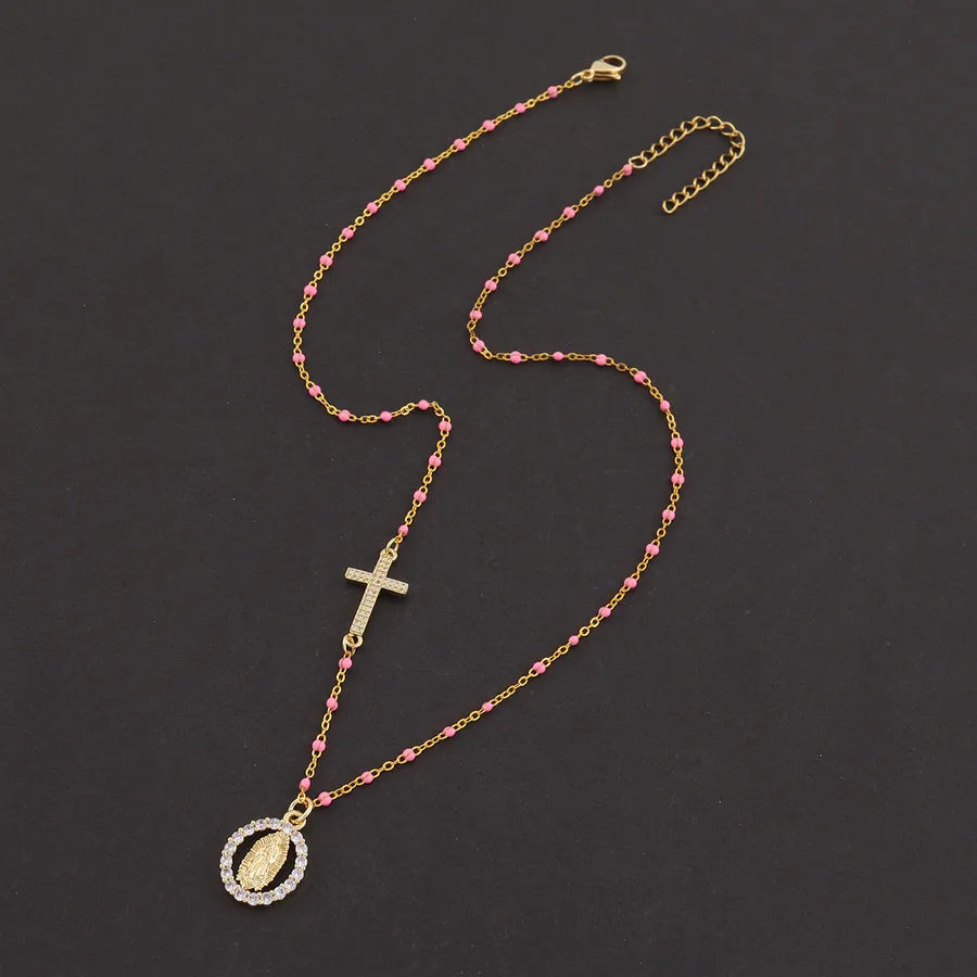 Collier croix et médaille, chaîne fine — vue 5