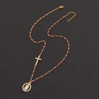 Collier croix et médaille, chaîne fine — vue 5