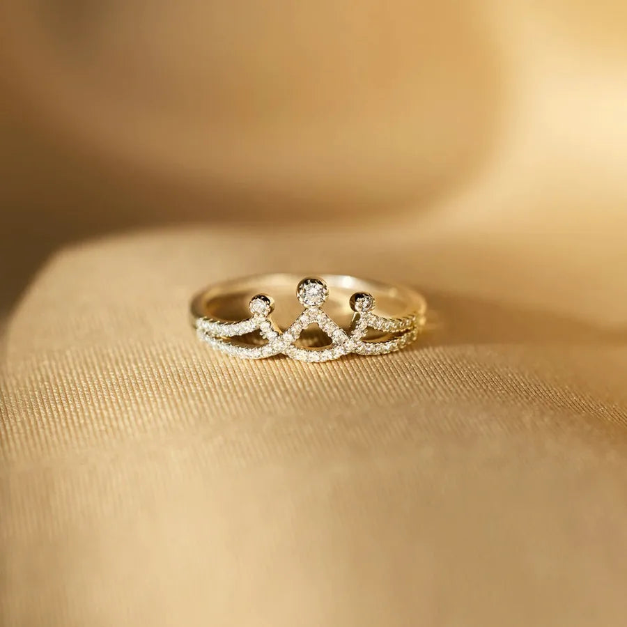 Bague couronne sertie de zircons, argent 925 — vue 8