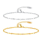 Bracelet jonc lisse en acier inoxydable doré — vue 10