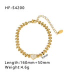Bracelet cœur au tracé épuré, chaîne dorée — vue 6